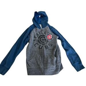 Chicago Cubs womens lightweight zip up hoodie size small gray blue black